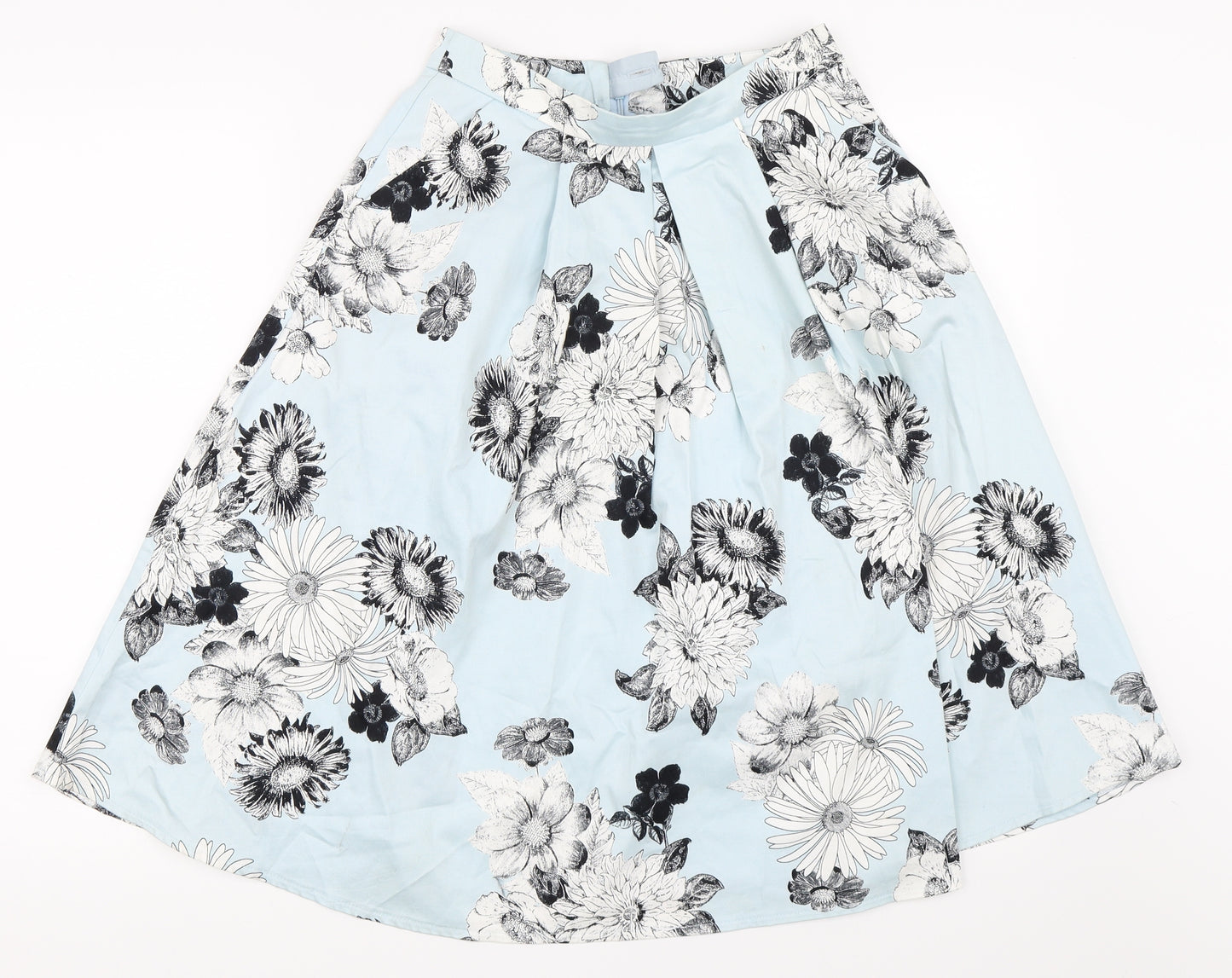 Miss Selfridge Womens Blue Floral  Flare Skirt Size 8