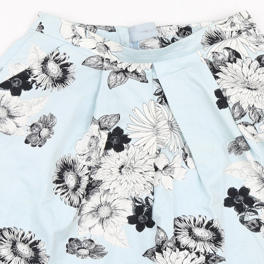 Miss Selfridge Womens Blue Floral  Flare Skirt Size 8