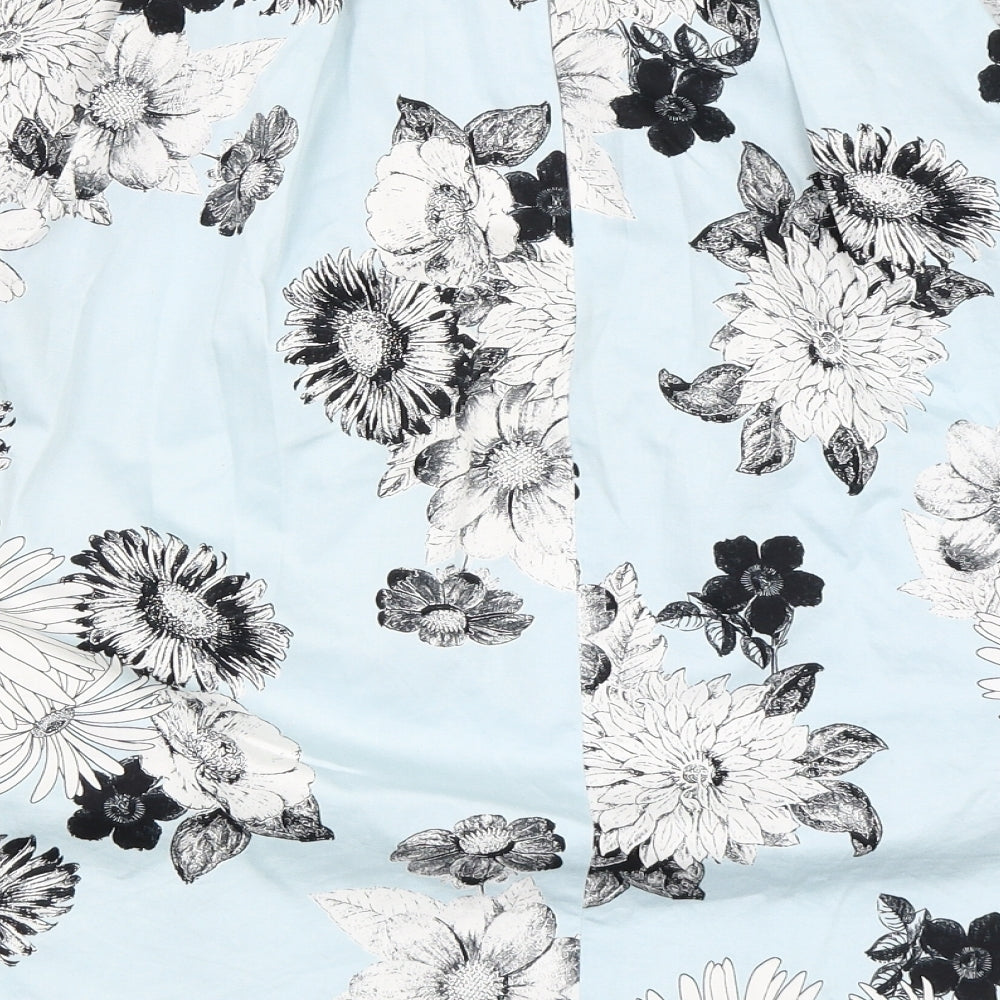 Miss Selfridge Womens Blue Floral  Flare Skirt Size 8