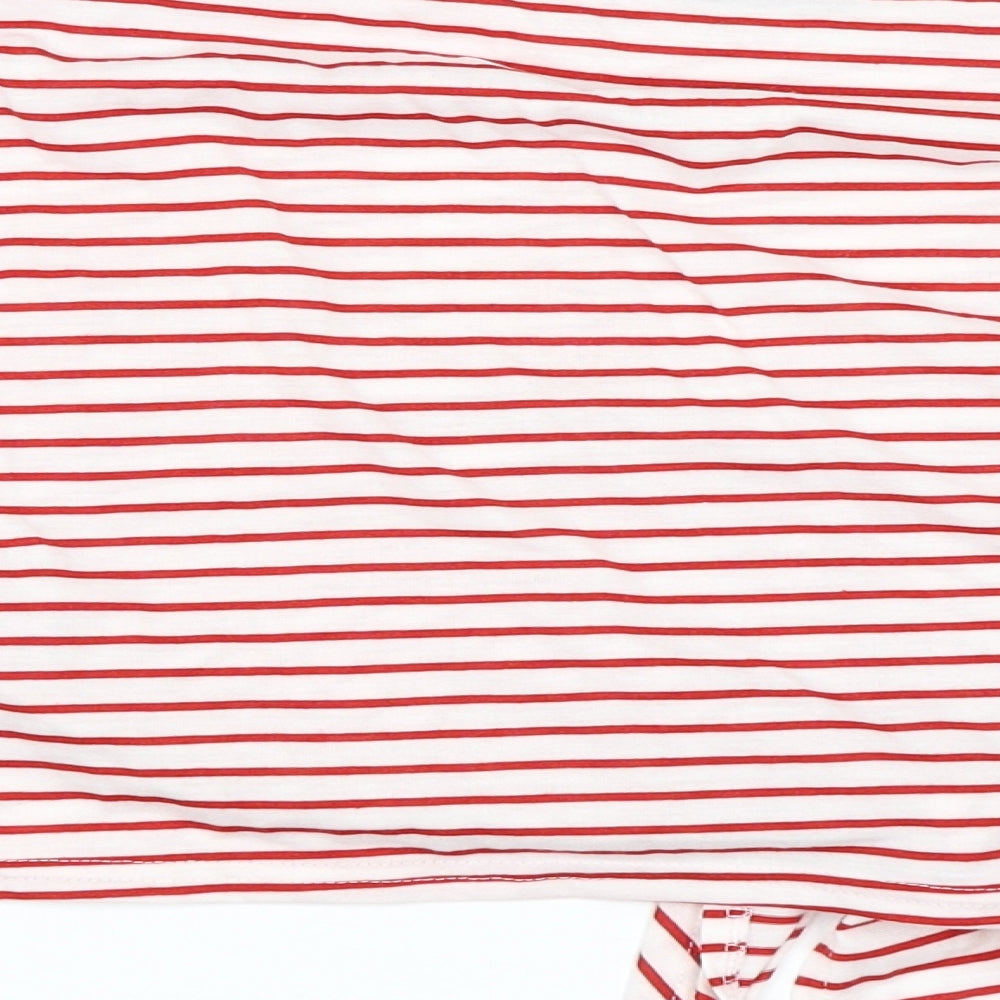 Atmosphere Womens Red Striped  Cropped T-Shirt Size 18