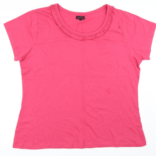Bella Beau Womens Pink   Basic T-Shirt Size L