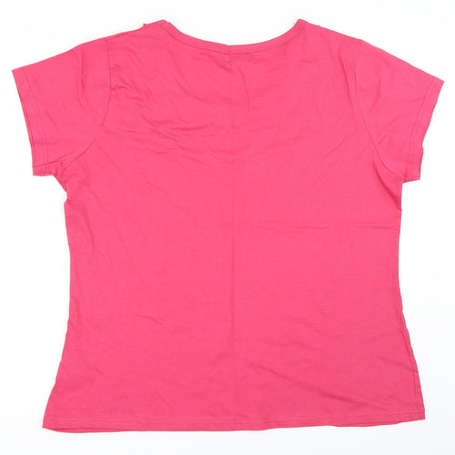 Bella Beau Womens Pink   Basic T-Shirt Size L