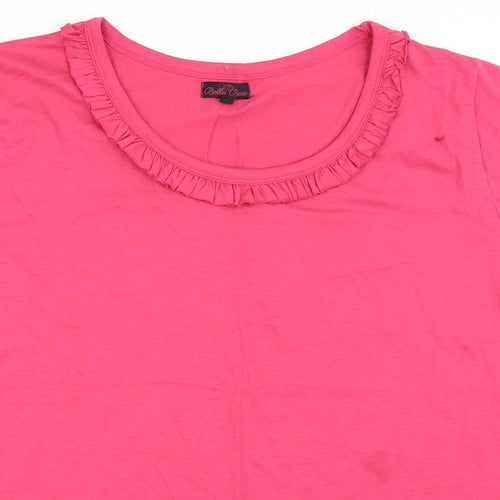Bella Beau Womens Pink   Basic T-Shirt Size L
