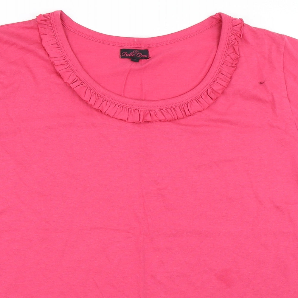 Bella Beau Womens Pink   Basic T-Shirt Size L