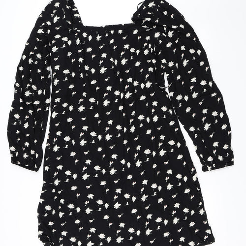 George Womens Black Floral  Skater Dress  Size 18
