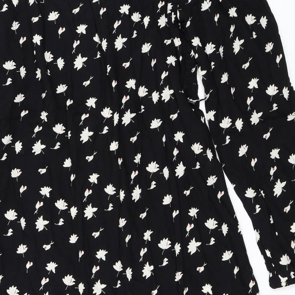 George Womens Black Floral  Skater Dress  Size 18
