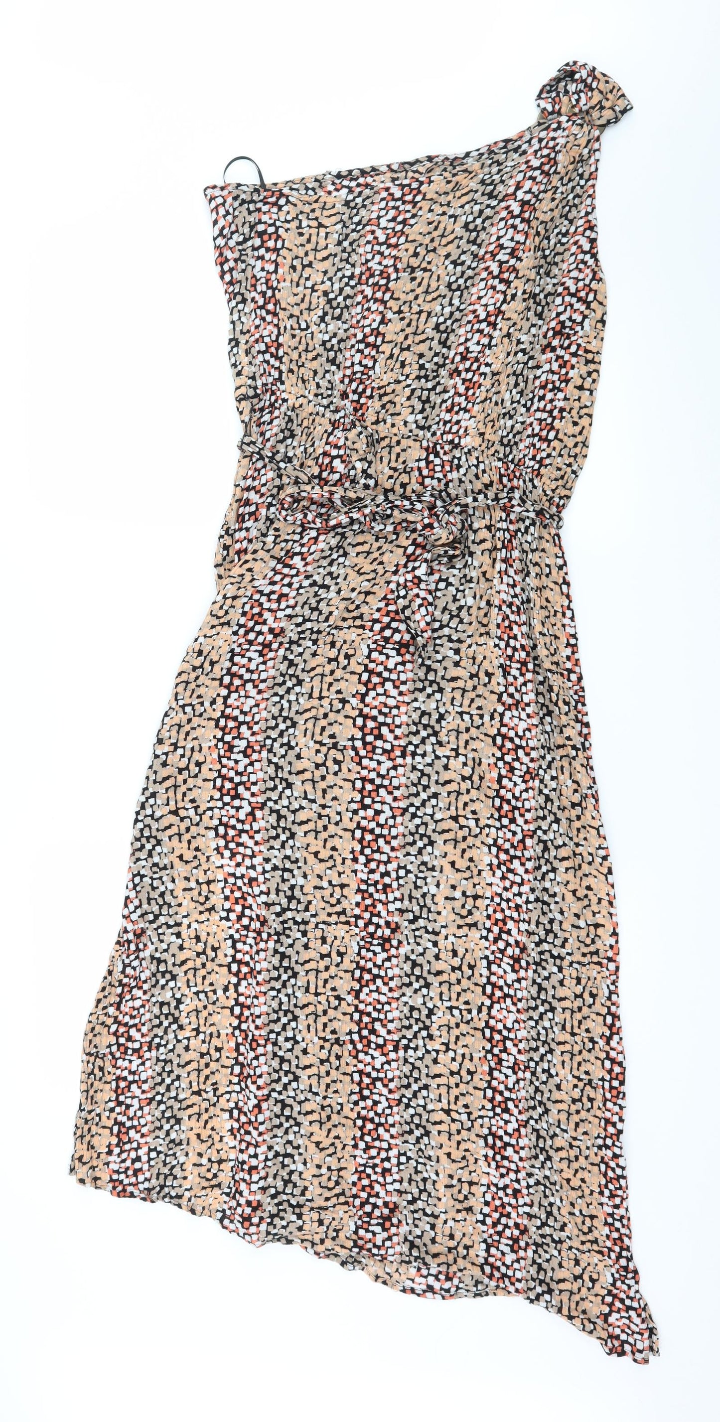 Marks and Spencer Womens Multicoloured Geometric  Slip Dress  Size 12