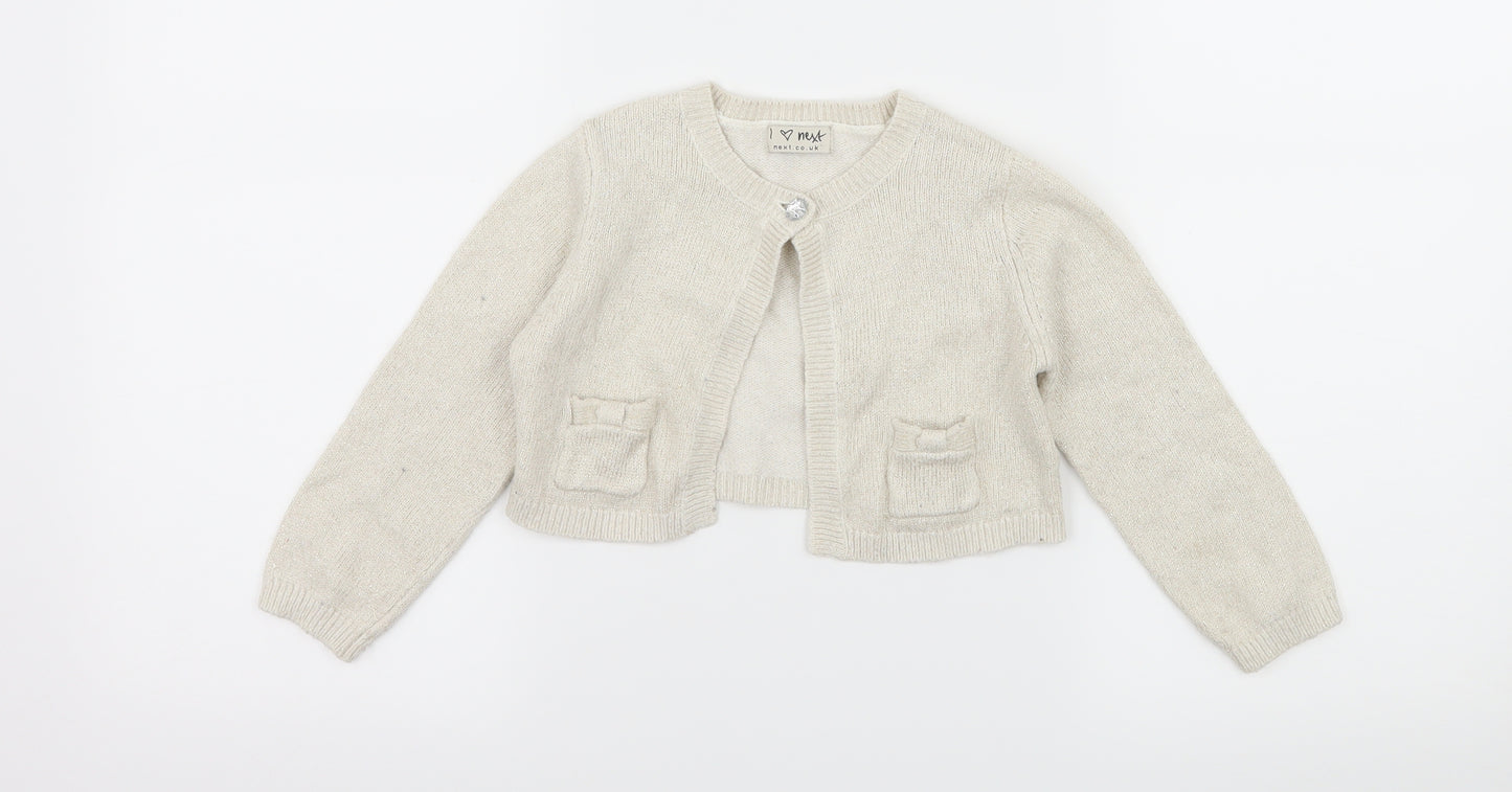 NEXT Girls Ivory  Knit Cardigan Jumper Size 2-3 Years