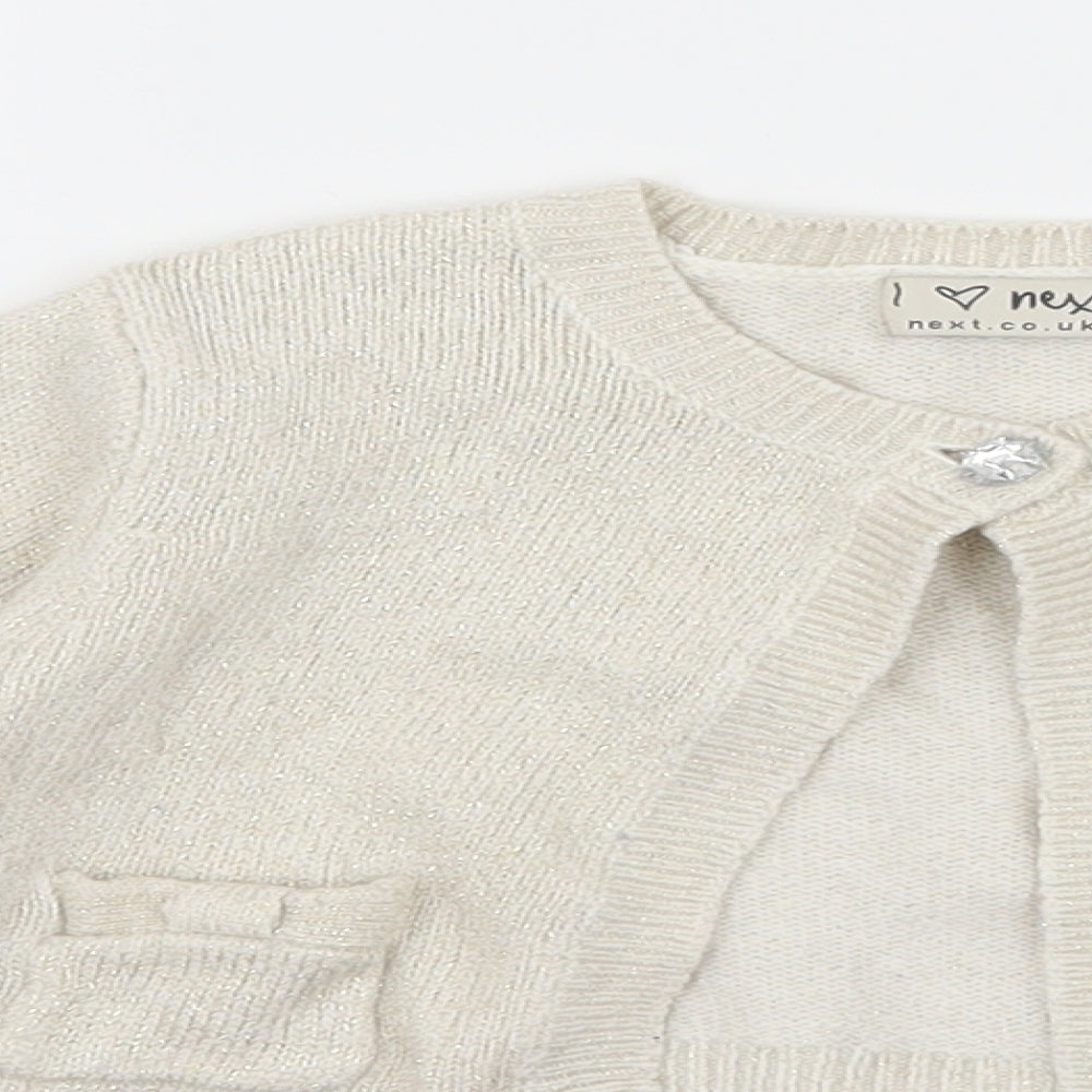 NEXT Girls Ivory  Knit Cardigan Jumper Size 2-3 Years