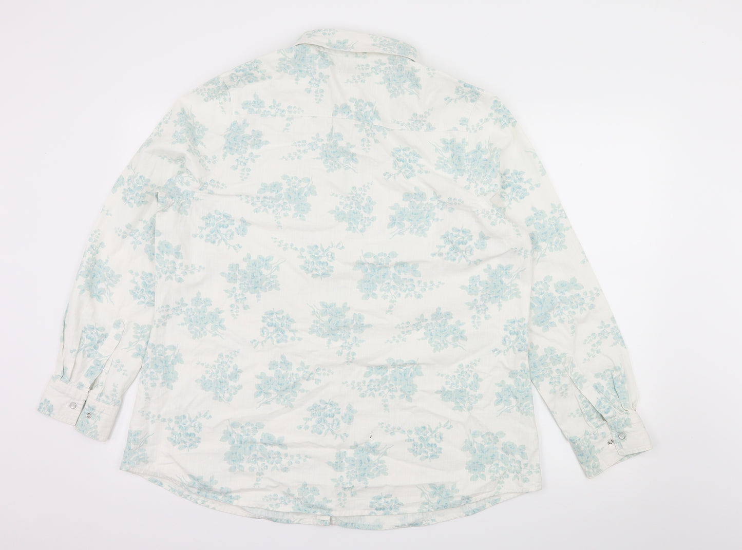 Papaya Womens White Floral  Basic Button-Up Size 18