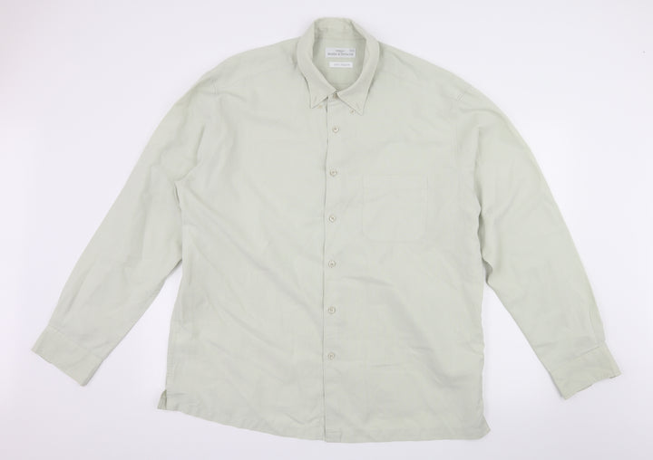 St Micheal Mens Green Button-Up Size 2XL