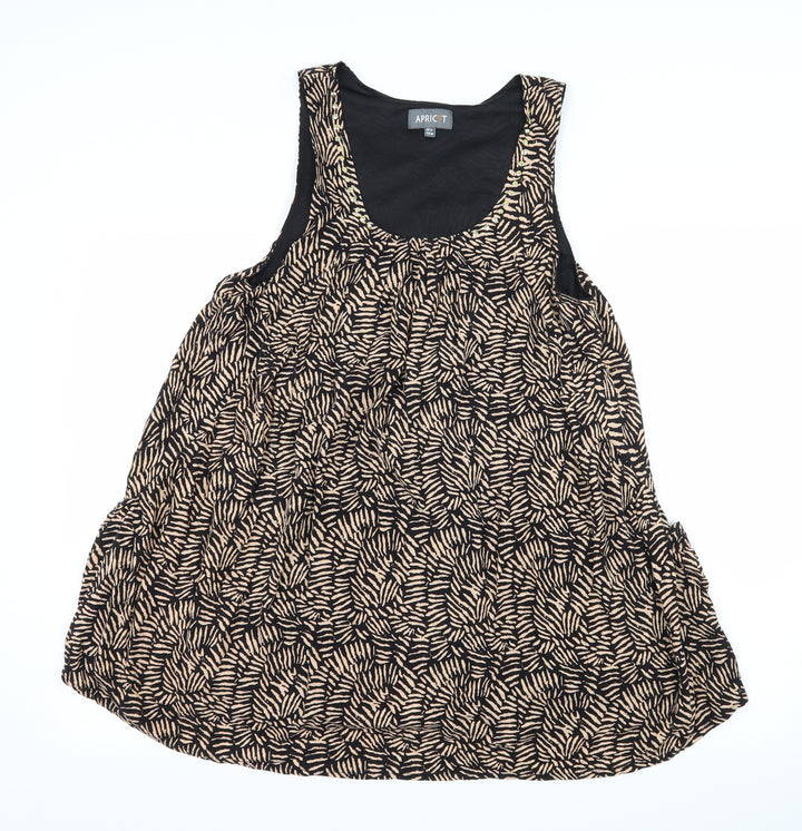Apricot Womens Brown Geometric Basic Blouse Size 12