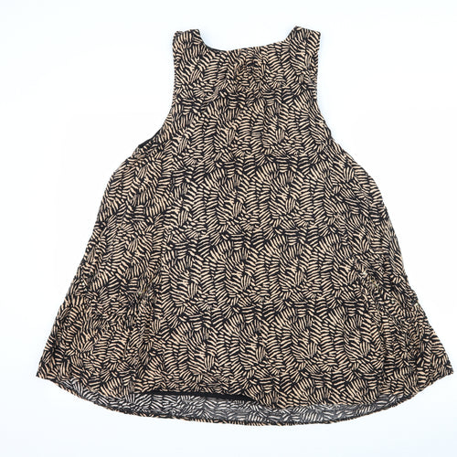 Apricot Womens Brown Geometric  Basic Blouse Size 12