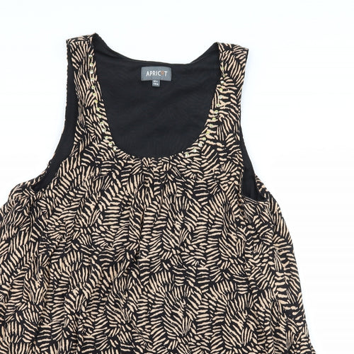 Apricot Womens Brown Geometric  Basic Blouse Size 12