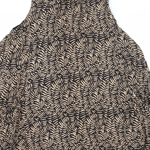 Apricot Womens Brown Geometric  Basic Blouse Size 12