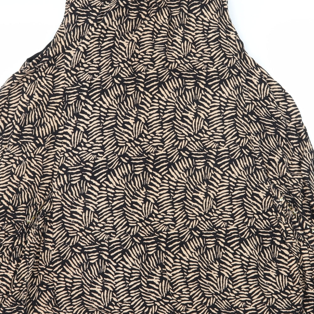 Apricot Womens Brown Geometric  Basic Blouse Size 12