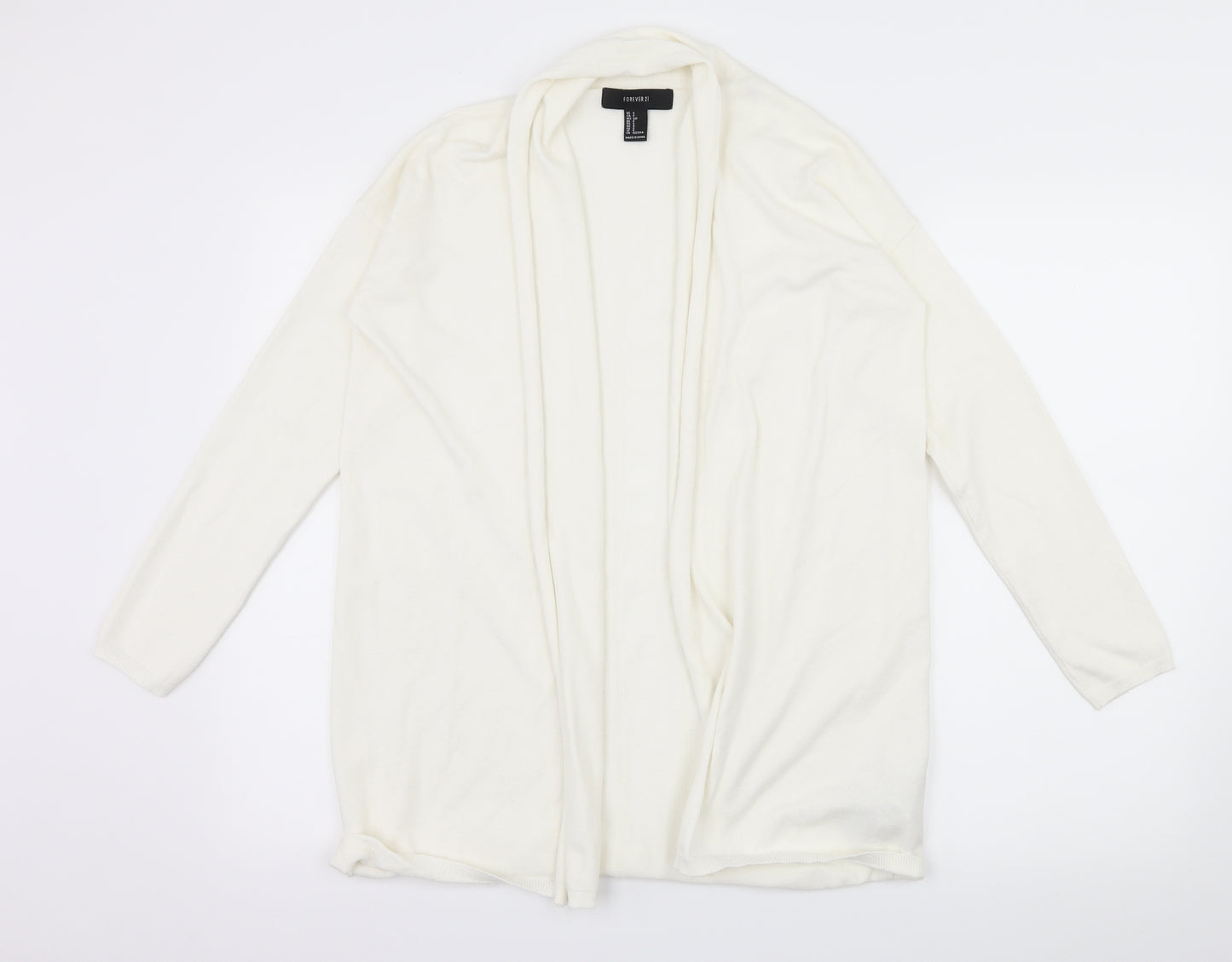 FOREVER 21 Womens Ivory  Knit Cardigan Jumper Size S