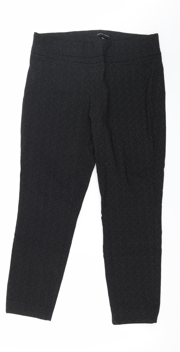 Adrienne Vittadini Womens Black Polka Dot Trousers Size 14 L25 in
