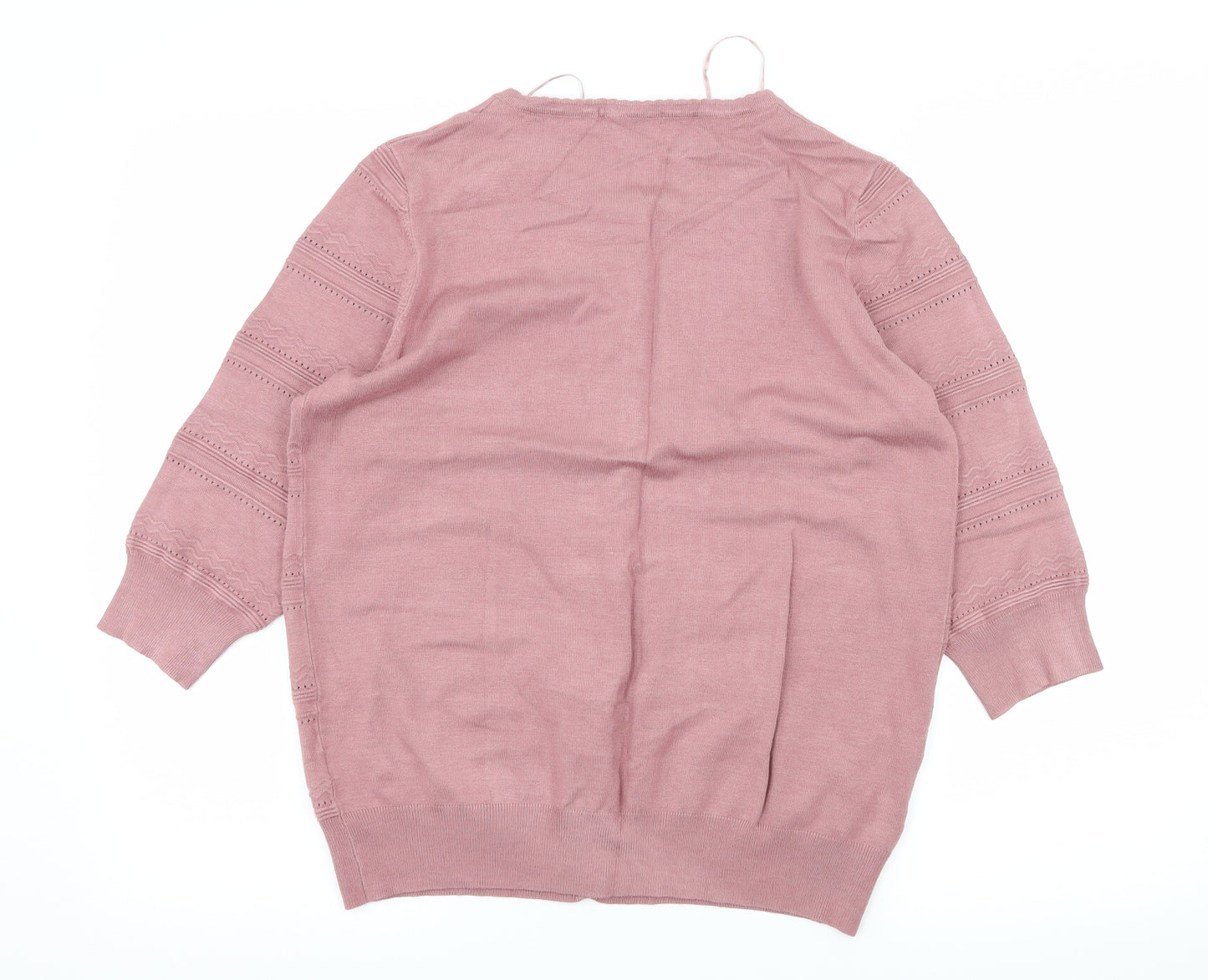 TU Womens Pink  Knit Cardigan Jumper Size 14