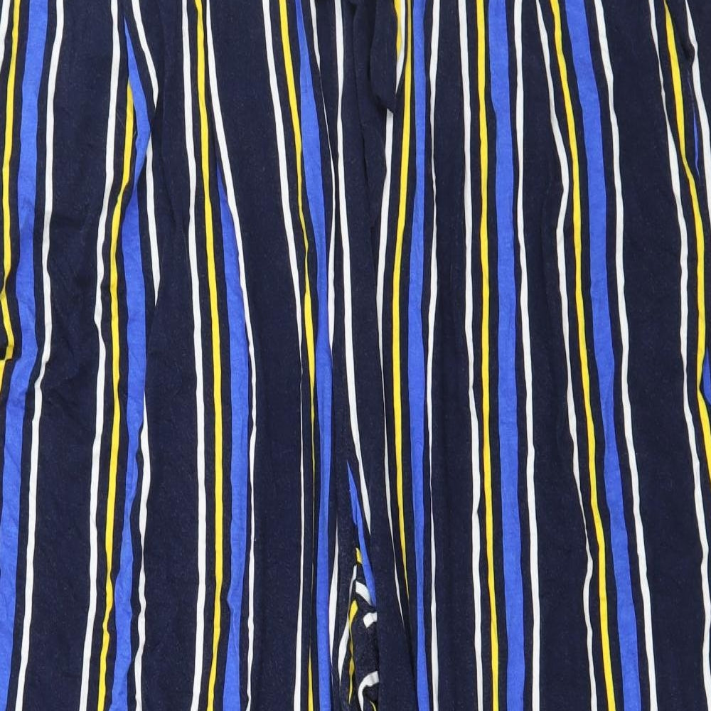 Papaya Womens Blue Striped Jersey Trousers  Size 20 L29 in