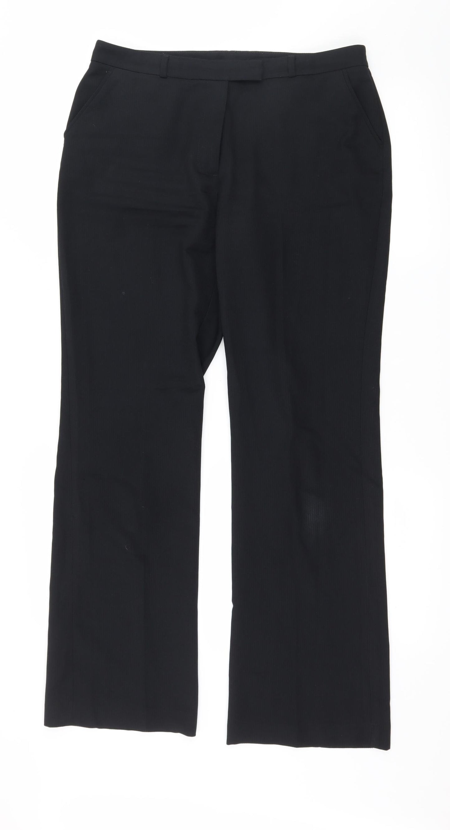 TU Womens Black Striped  Trousers  Size 12 L30 in