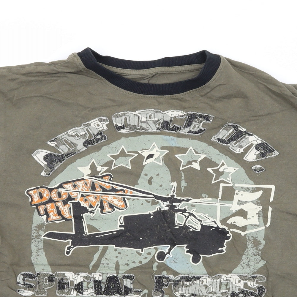 Matalan Boys Green  Jersey Basic T-Shirt Size 12-13 Years  - Hellicopter