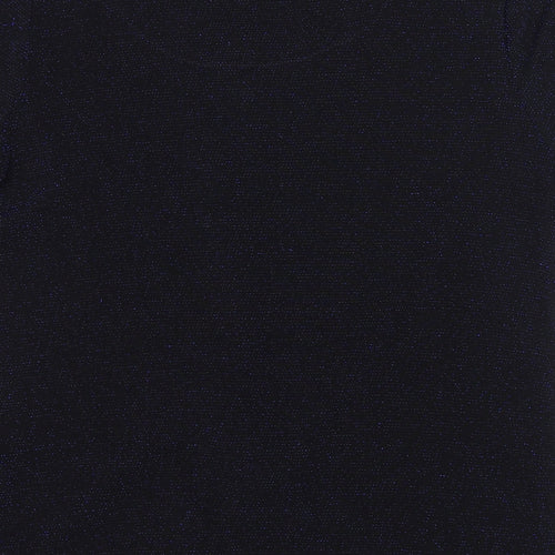 Anothology Womens Blue   Basic T-Shirt Size 16  - Blue Glitter