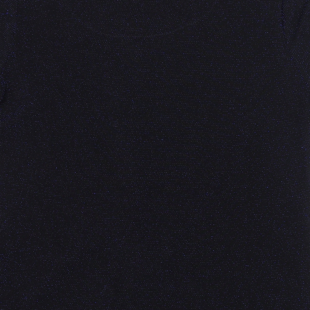 Anothology Womens Blue   Basic T-Shirt Size 16  - Blue Glitter