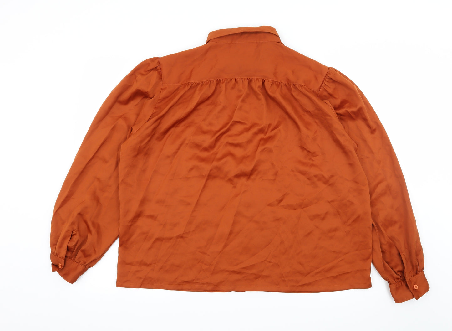 BHS Womens Orange  Satin Basic Blouse Size 18