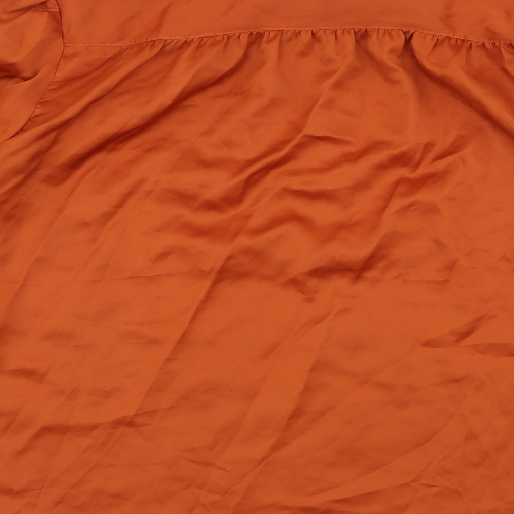 BHS Womens Orange  Satin Basic Blouse Size 18