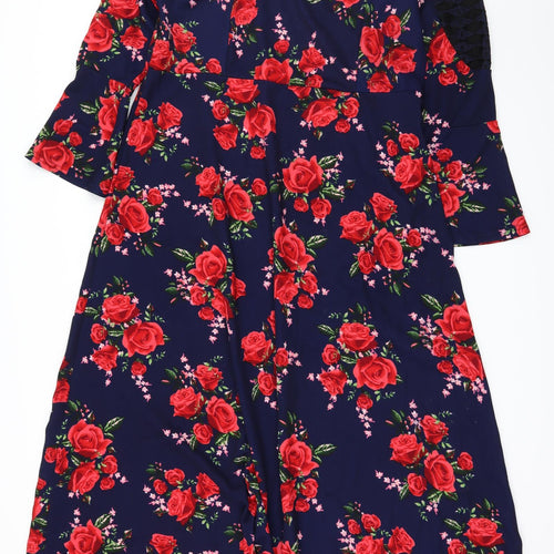 Sunda Fashion Womens Blue Floral  Maxi  Size 26