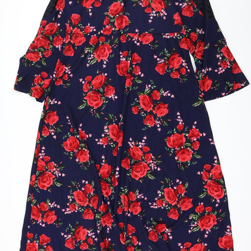 Sunda Fashion Womens Blue Floral  Maxi  Size 26