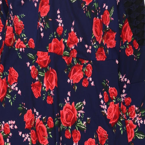 Sunda Fashion Womens Blue Floral  Maxi  Size 26