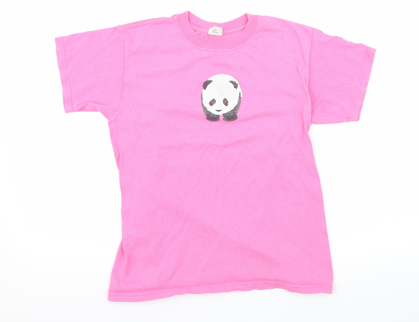 Anvil Girls Pink  Jersey Basic T-Shirt Size L  - Panda San Diego Zoo