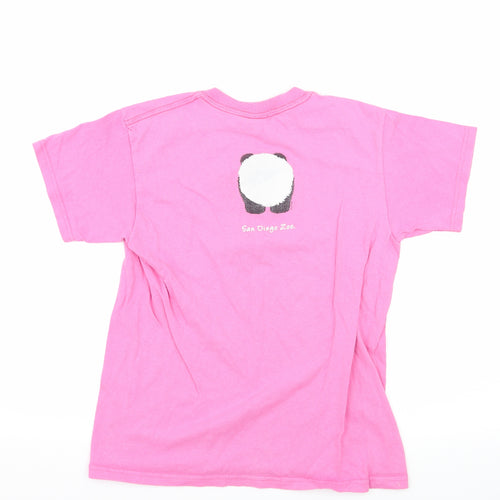 Anvil Girls Pink  Jersey Basic T-Shirt Size L  - Panda San Diego Zoo