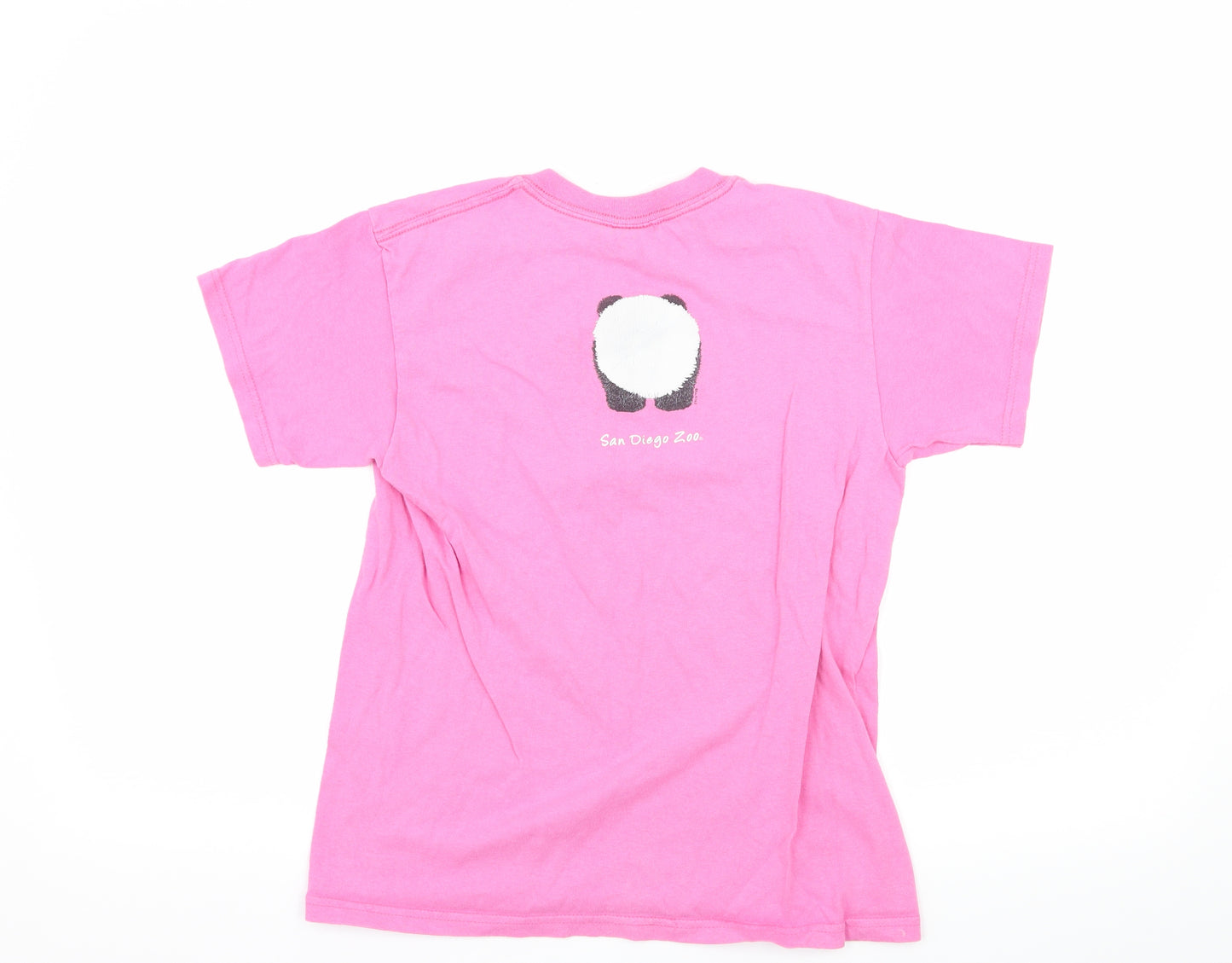 Anvil Girls Pink  Jersey Basic T-Shirt Size L  - Panda San Diego Zoo