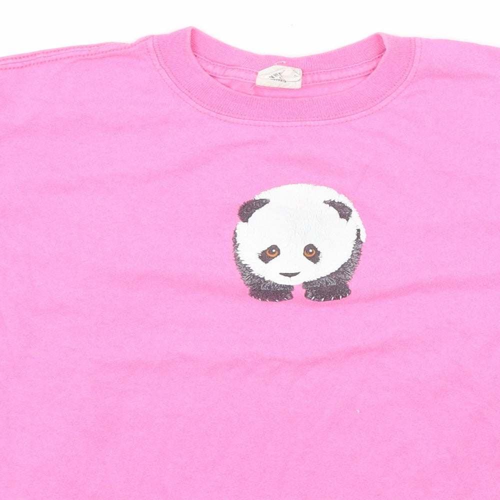 Anvil Girls Pink  Jersey Basic T-Shirt Size L  - Panda San Diego Zoo