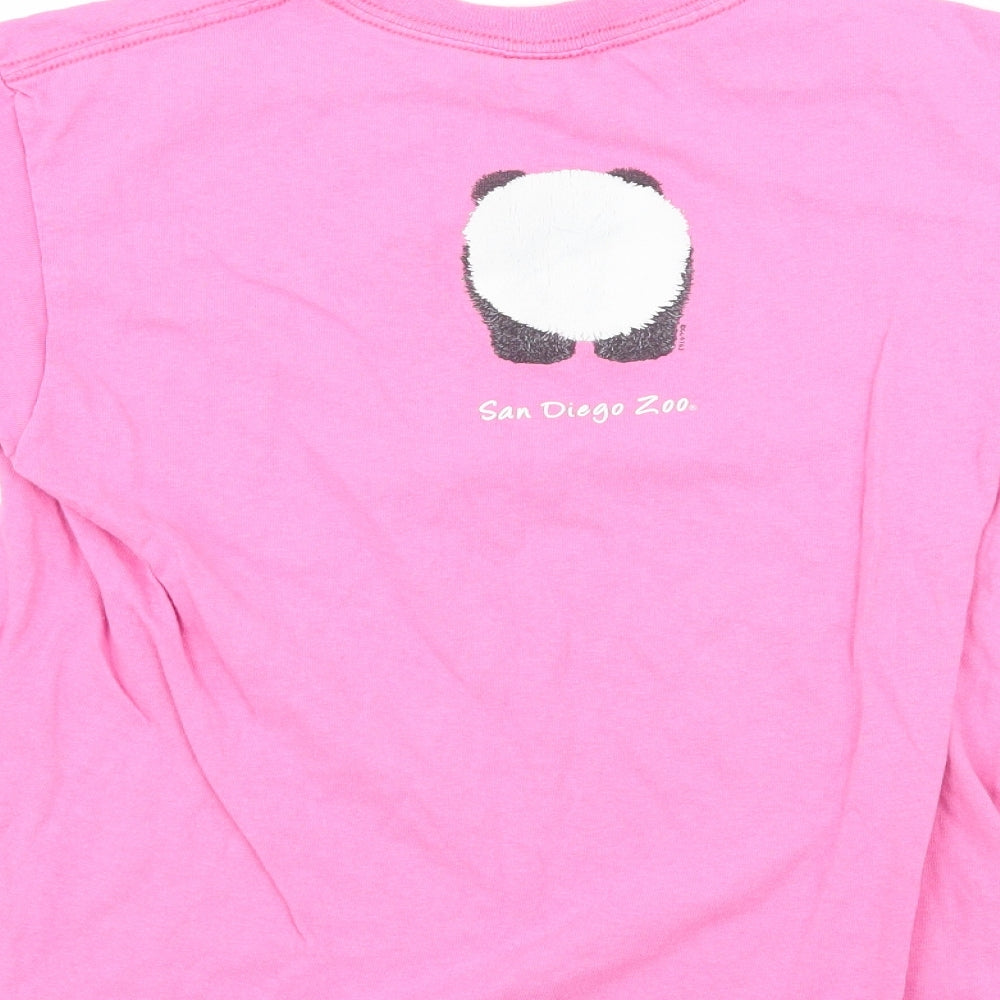 Anvil Girls Pink  Jersey Basic T-Shirt Size L  - Panda San Diego Zoo