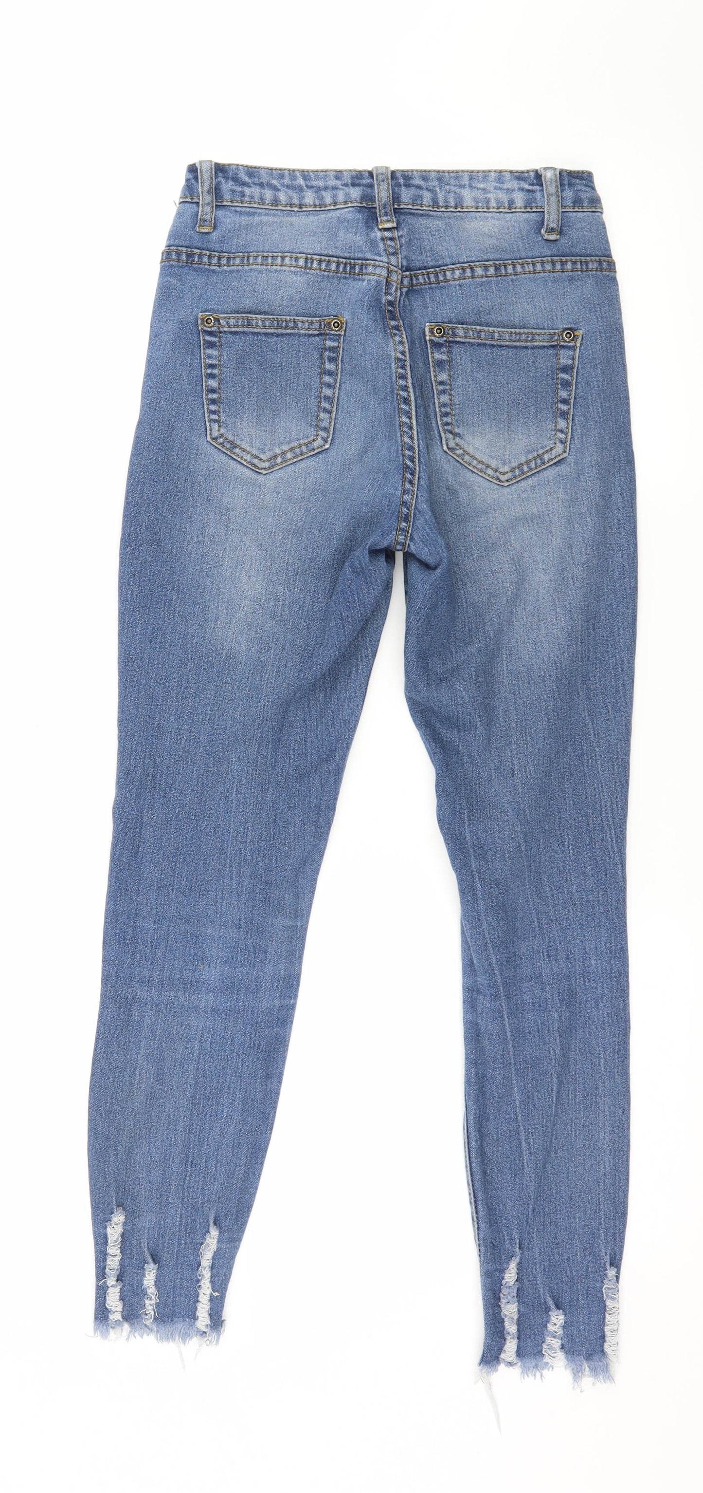 PRETTYLITTLETHING Womens Blue  Denim Skinny Jeans Size 6 L26 in
