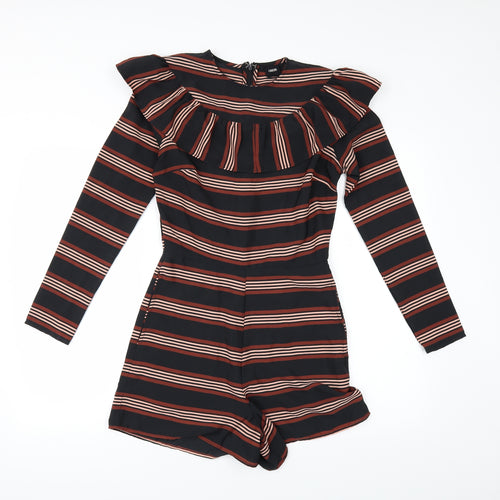 ASOS Womens Black Striped  Playsuit One-Piece Size 8