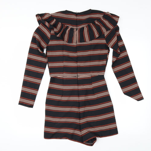 ASOS Womens Black Striped  Playsuit One-Piece Size 8