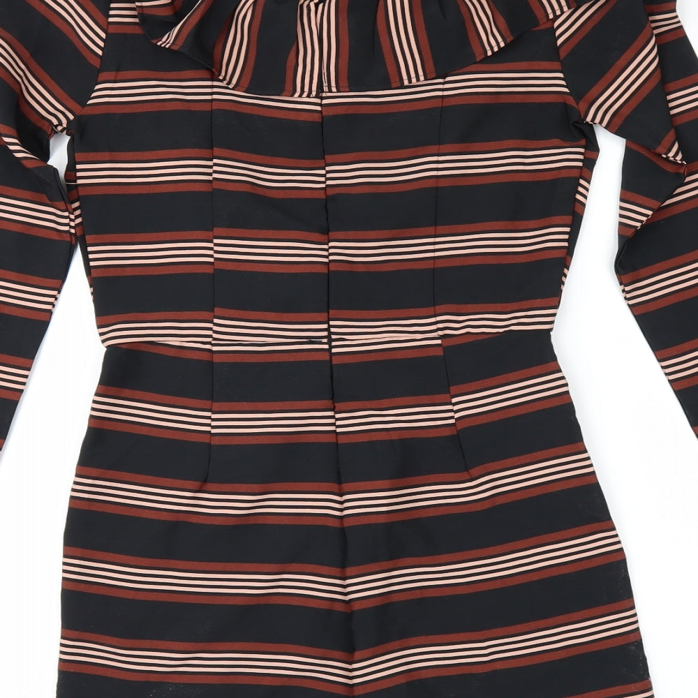ASOS Womens Black Striped  Playsuit One-Piece Size 8