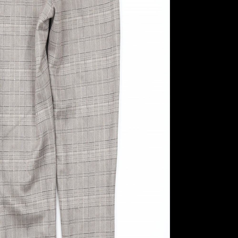 Zara Womens Beige Check  Carrot Leggings Size XS L26 in