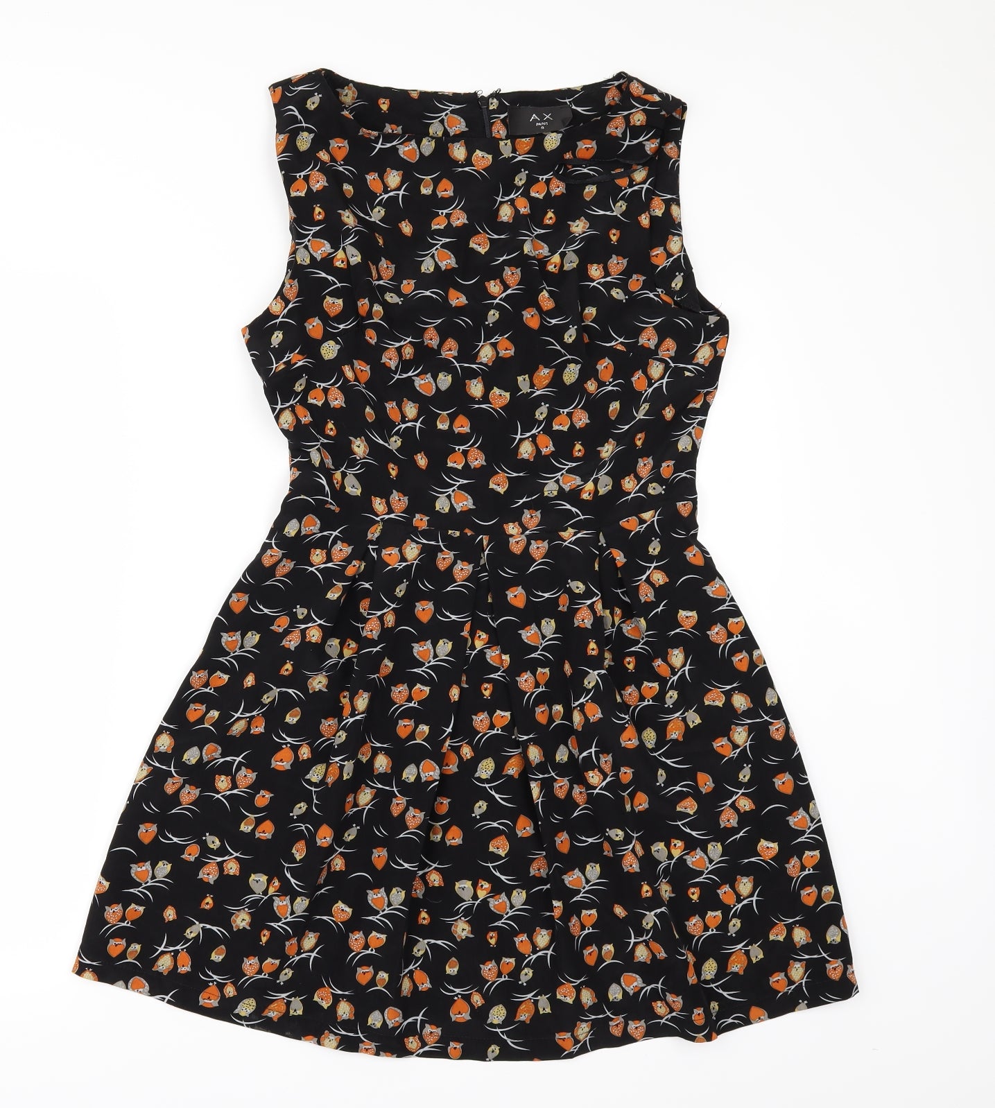 AX Paris Womens Black Geometric  Skater Dress  Size 8