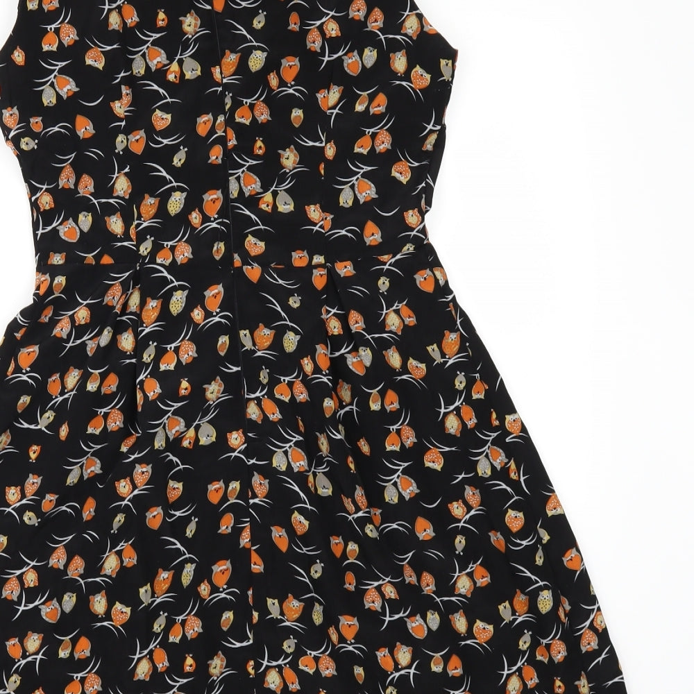 AX Paris Womens Black Geometric  Skater Dress  Size 8