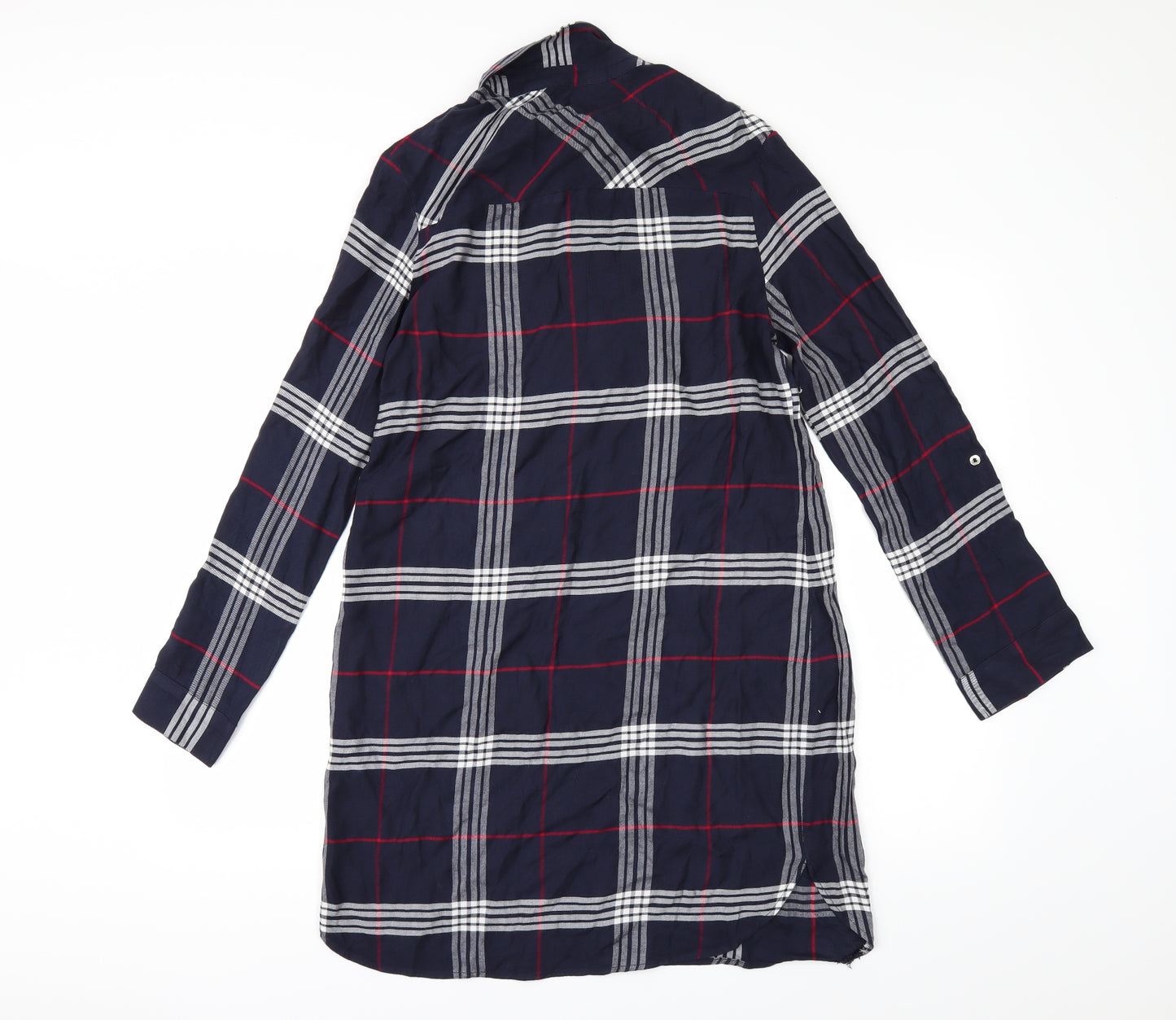F&F Womens Blue Check  Shirt Dress  Size 10