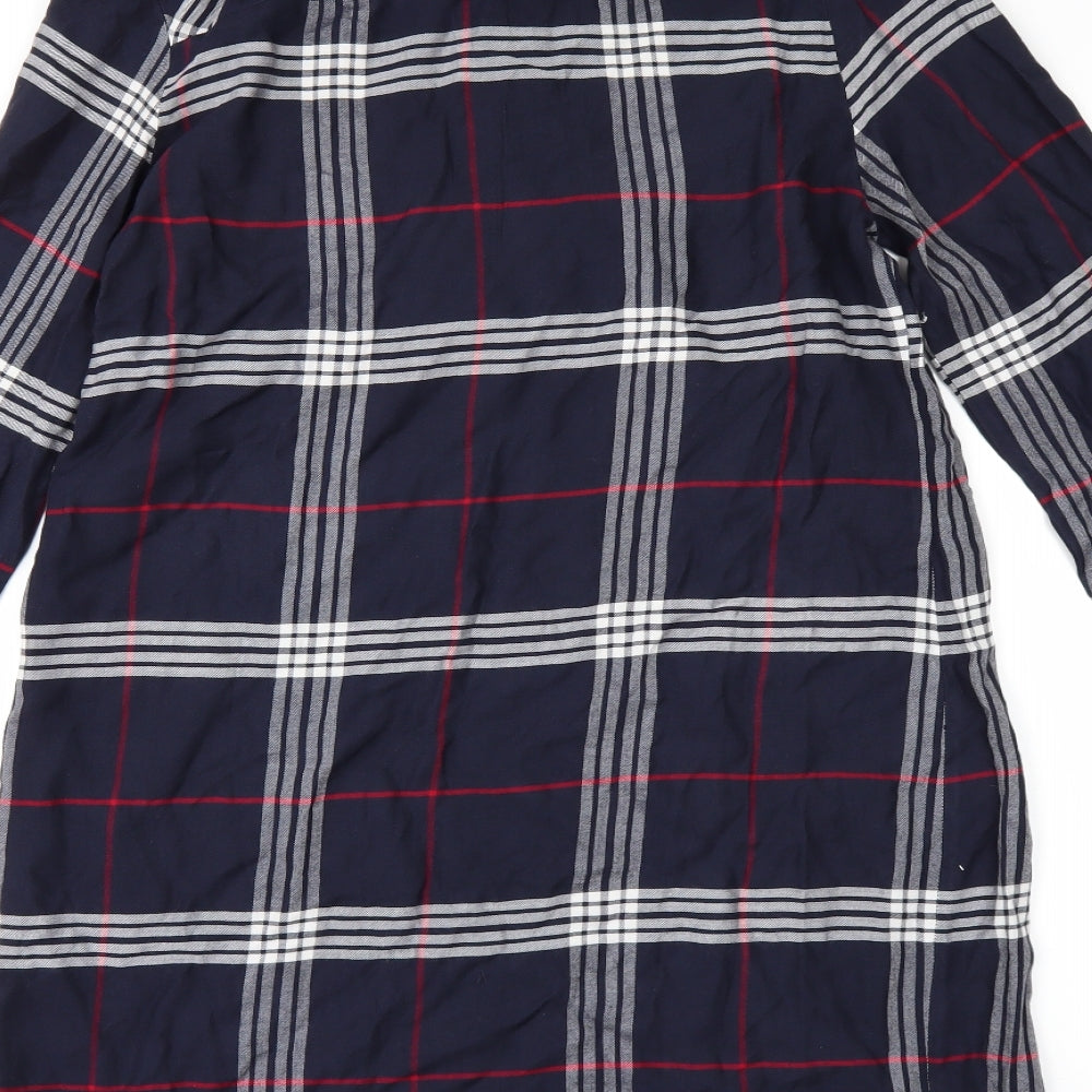 F&F Womens Blue Check  Shirt Dress  Size 10
