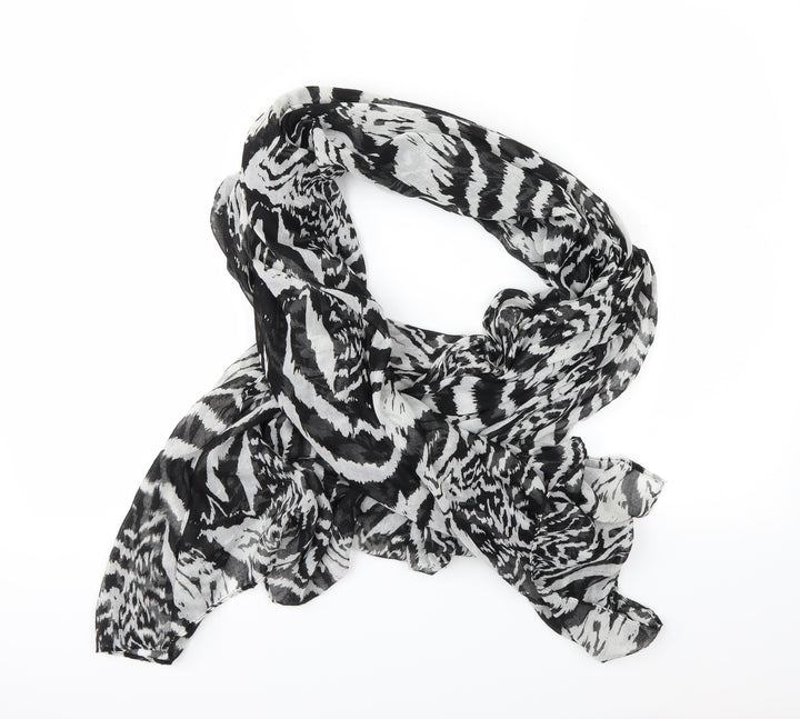 Preworn Womens Black Geometric Scarf