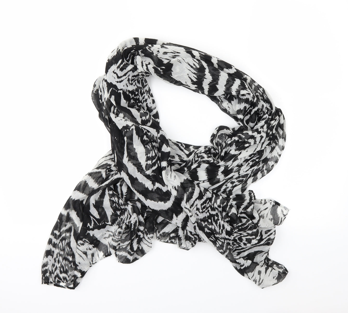 Preworn Womens Black Geometric   Scarf
