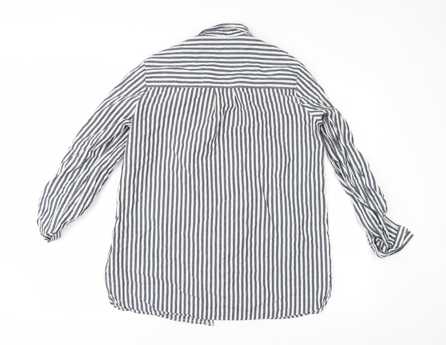 River Island Womens Grey Striped  Kimono Button-Up Size 12